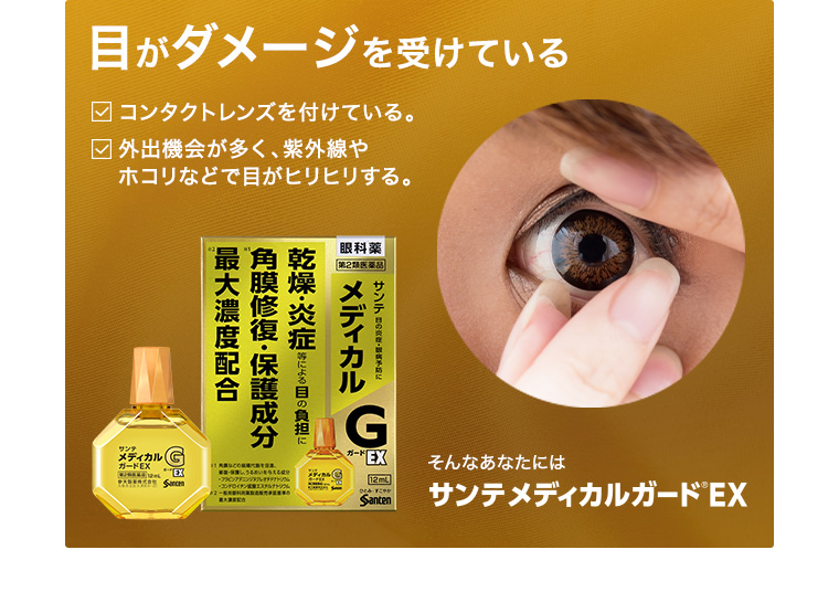 目がダメージを受けている