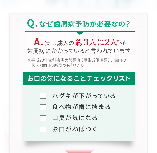 なぜ歯周病予防が必要なの？