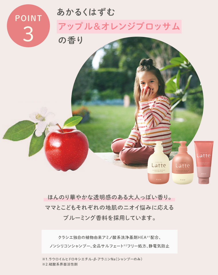 【POINT3】あかるくはずむアップル＆オレンジブロッサムの香り