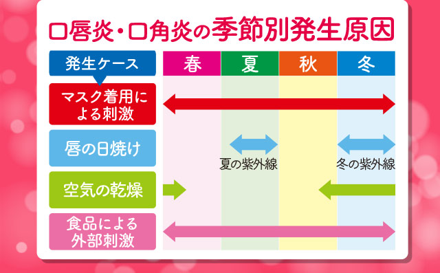 口唇炎・口角炎の季節別発生原因