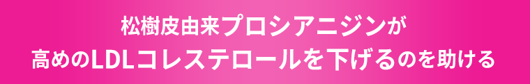 松樹皮由来プロシアニジンが高めのLDLコレステロールを下げるのを助ける