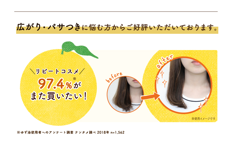広がり・パサつきに悩む方からご好評いただいております。