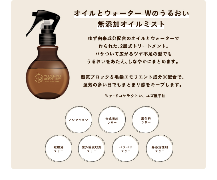 オイルとウォーターWのうるおい無添加オイルミスト