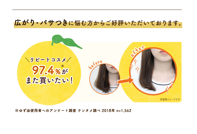 広がり・パサつきに悩む方からご好評いただいております。