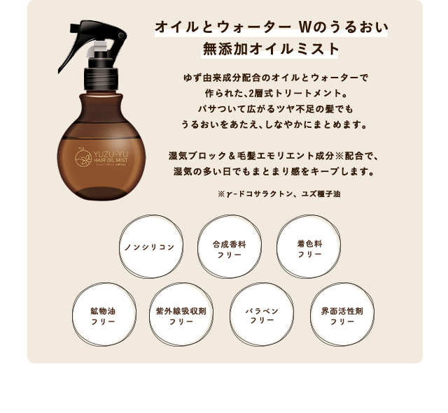 オイルとウォーターWのうるおい無添加オイルミスト