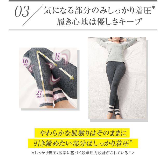 03 気になる部分のみしっかり着圧 履き心地は優しさキープ