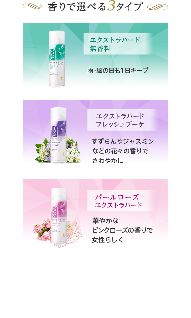 香りで選べる３タイプ