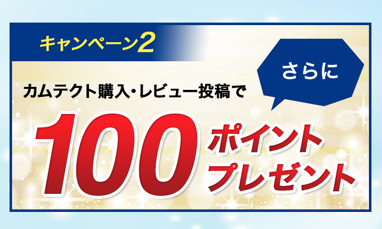キャンペーン2 カムテクト購入・レビュー投稿でさらに100ポイントプレゼント
