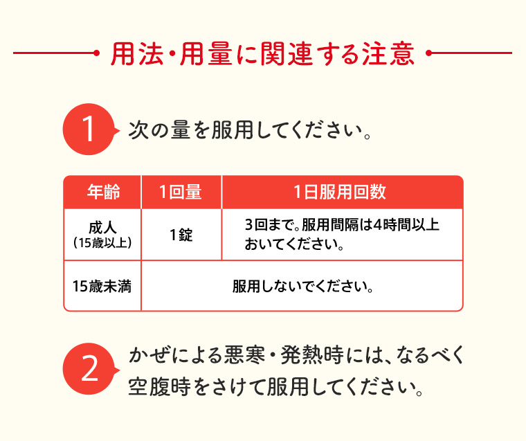 用法・用量に関連する注意