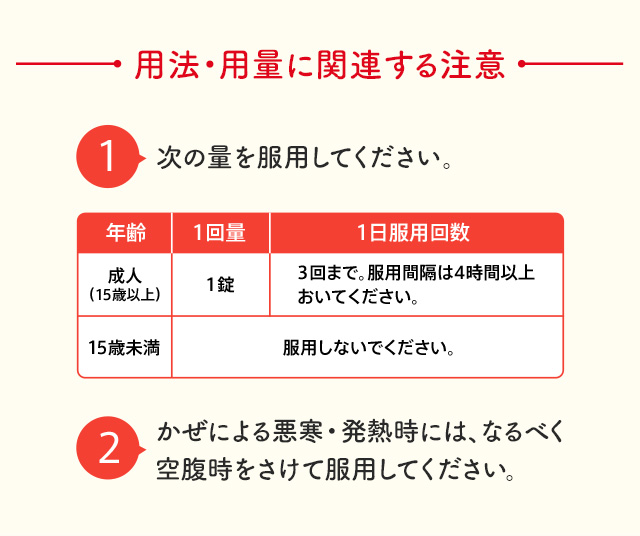 用法・用量に関連する注意