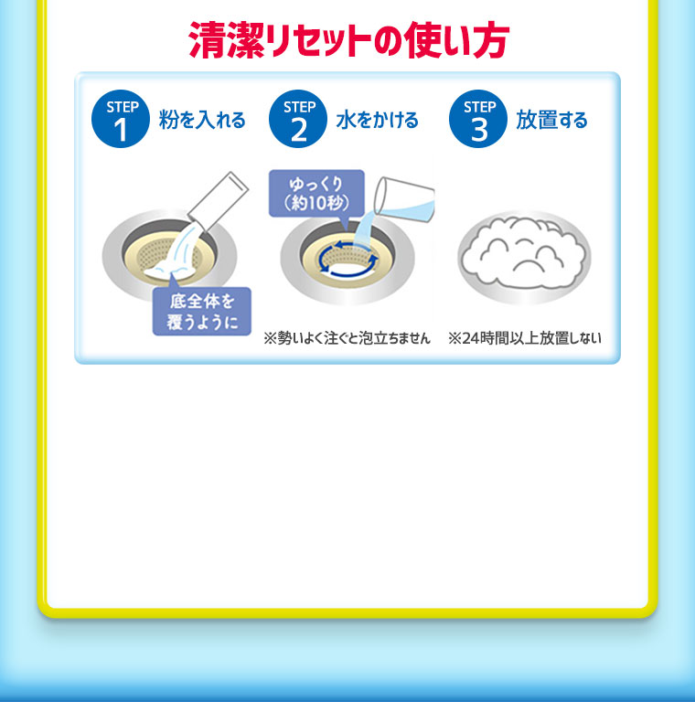 清潔リセットの使い方