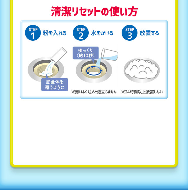 清潔リセットの使い方