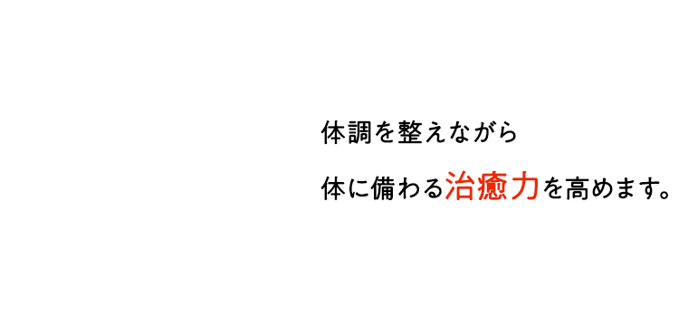 体調を整えながら体に備わる治癒力を高めます。
