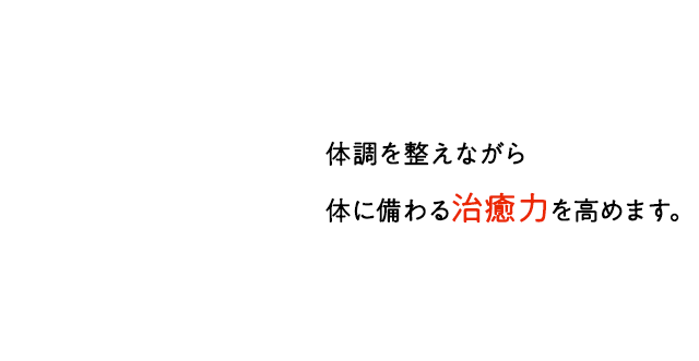 体調を整えながら体に備わる治癒力を高めます。