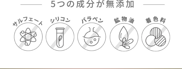 ５つの成分が無添加