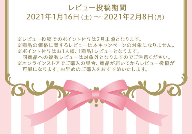 レビュー投稿期間：2021年1月16日（土）～2021年2月8日（月）