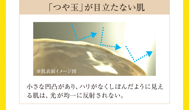 「つや玉」が目立たない肌