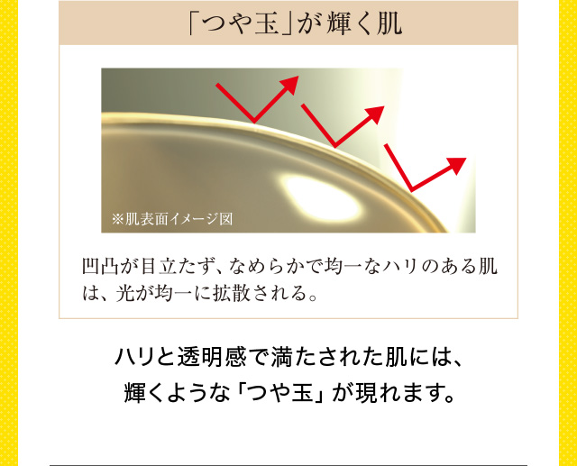 「つや玉」が輝く肌