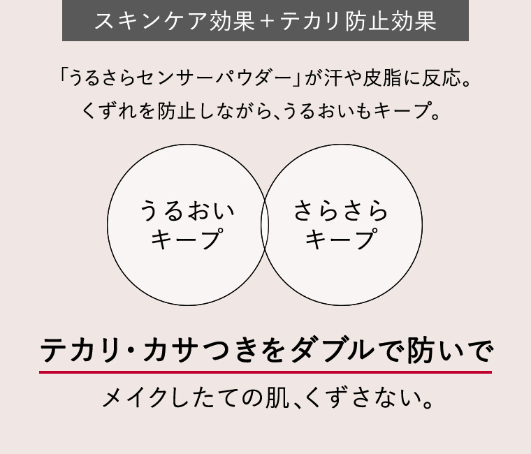 スキンケア効果＋テカリ防止効果
