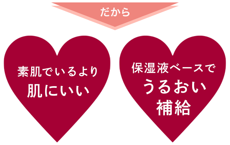 時間や手間がかからない、素肌でいるより肌にいい