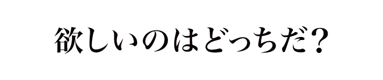 欲しいのはどっちだ？