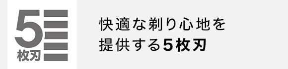 快適な反り心地を提供する5枚刃