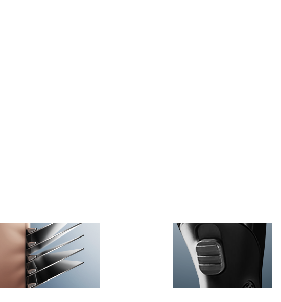 スキンガード付き5枚刃 ロックボタン