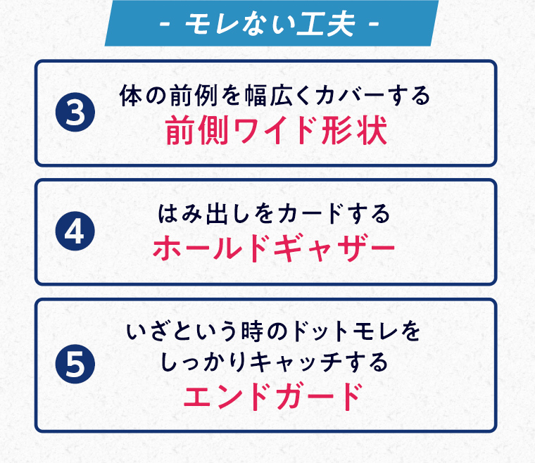 モレない工夫