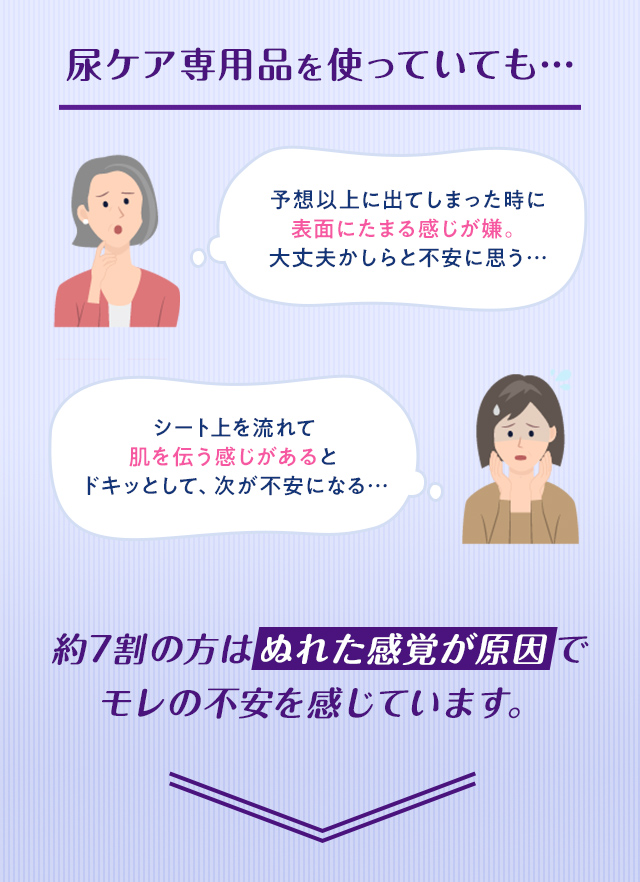 尿ケア専用品を使っていても・・・