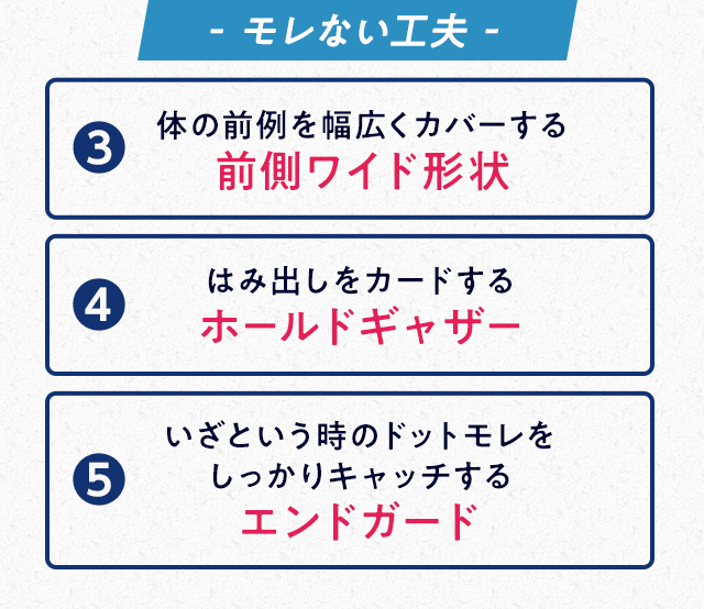 モレない工夫