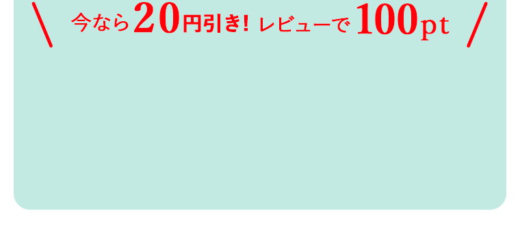 今なら20円引き！レビューで100pt