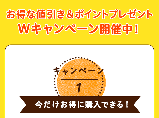 お得な値引き＆ポイントプレゼントWキャンペーン開催中！