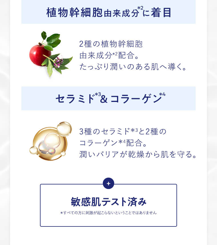 植物幹細胞由来成分に着目、セラミド＆コラーゲン