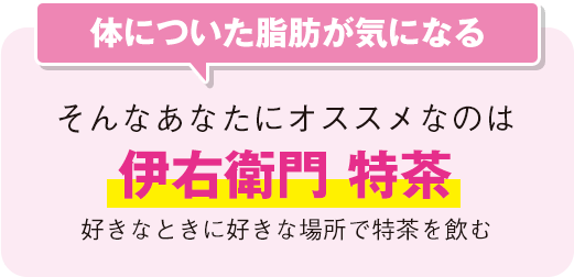 体についた脂肪が気になる そんなあなたにオススメなのは伊右衛門 特茶好きなときに好きな場所で特茶を飲む
