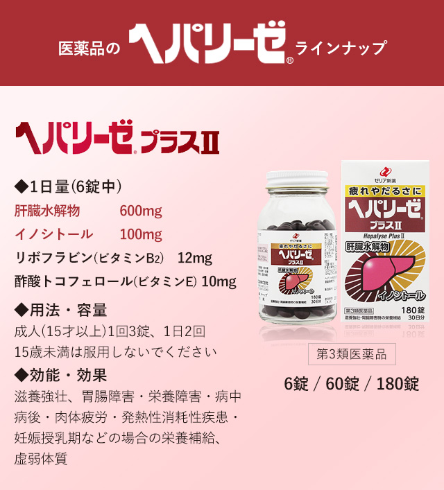 医薬品のヘパリーゼラインナップ ヘパリーゼプラスll