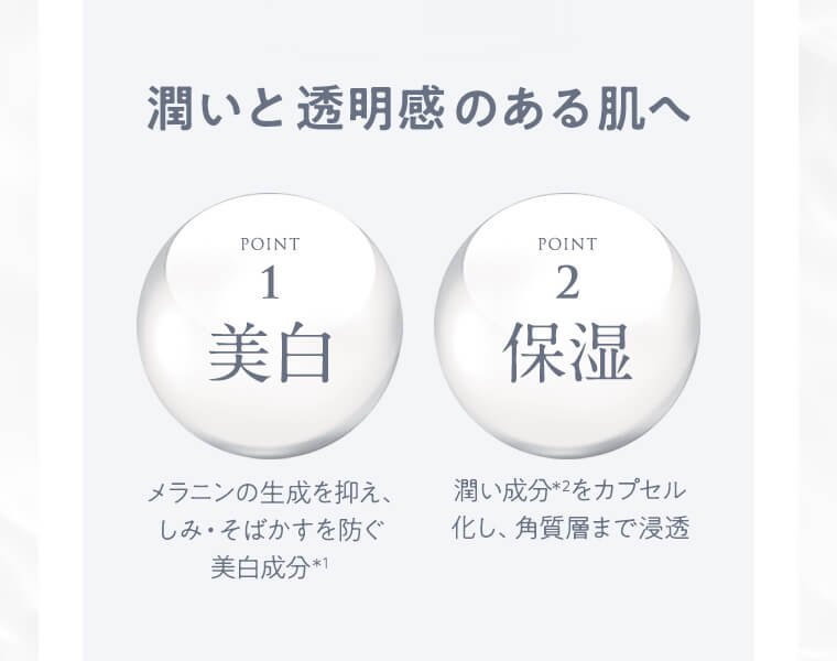 潤いと透明感のある肌へ