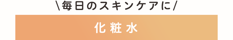 毎日のスキンケアに　化粧水