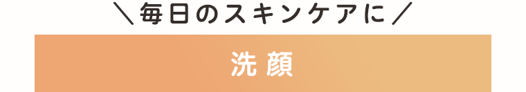 毎日のスキンケアに　洗顔