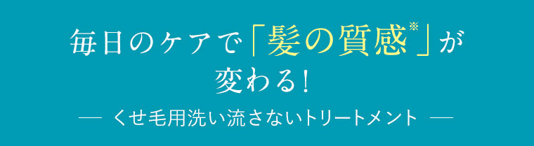 毎日のケアで「髪の質感※」が変わる！