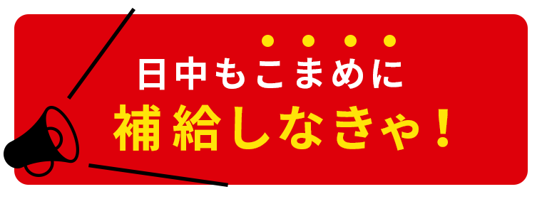 日中もこまめに補給しなきゃ！