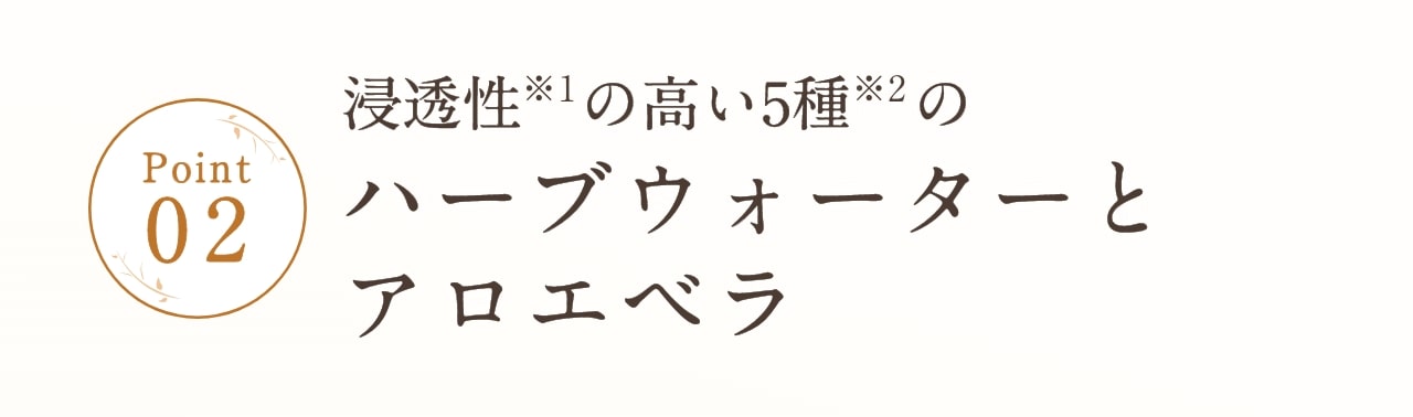 Point2 浸透性※1の高い5種※2のハーブウォーターとアロエベラ