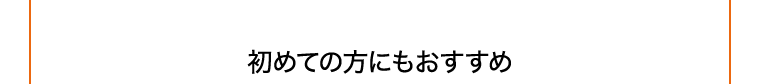 初めての方にもおすすめ