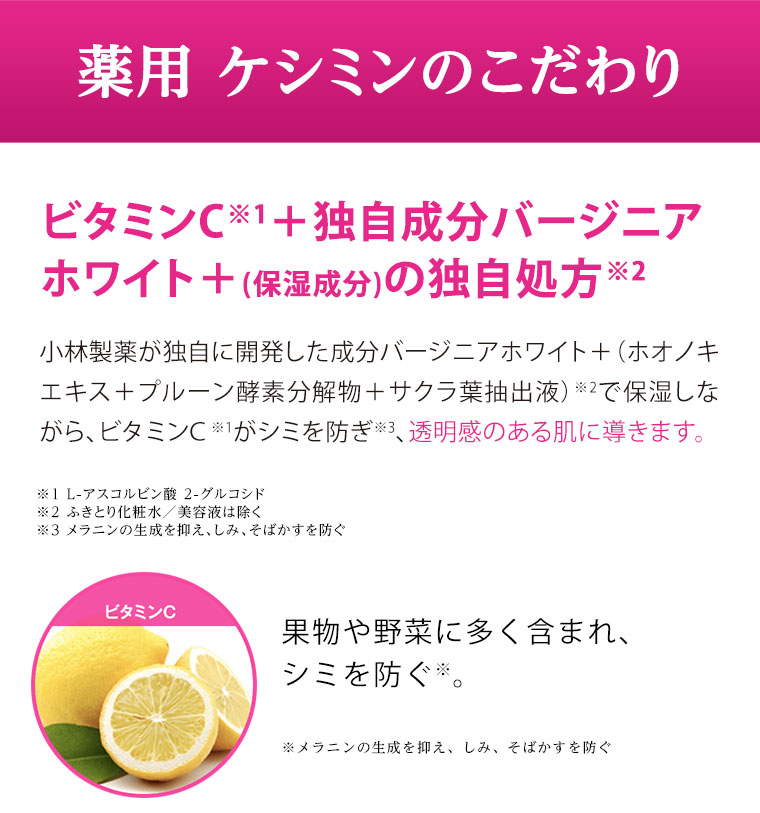 薬用 ケシミンのこだわり