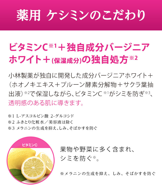 薬用 ケシミンのこだわり
