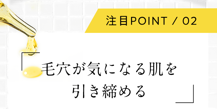 注目POINT 02 毛穴が気になる肌を引き締める