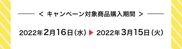 キャンペーン対象商品購入期間