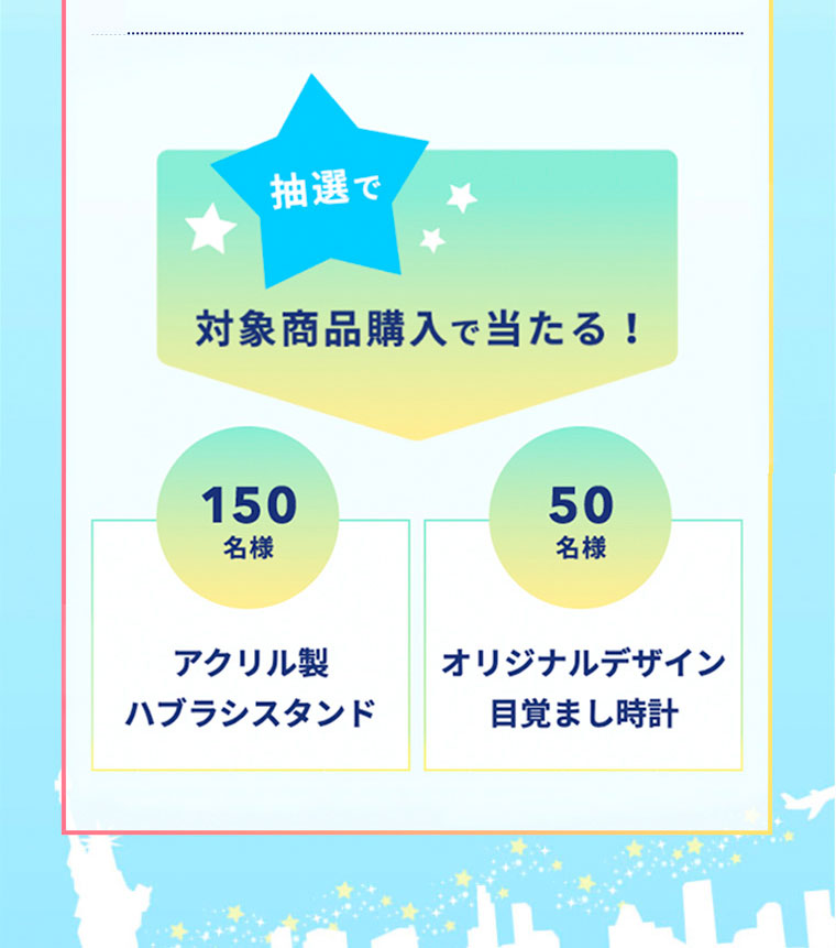 抽選で対象商品購入で当たる！