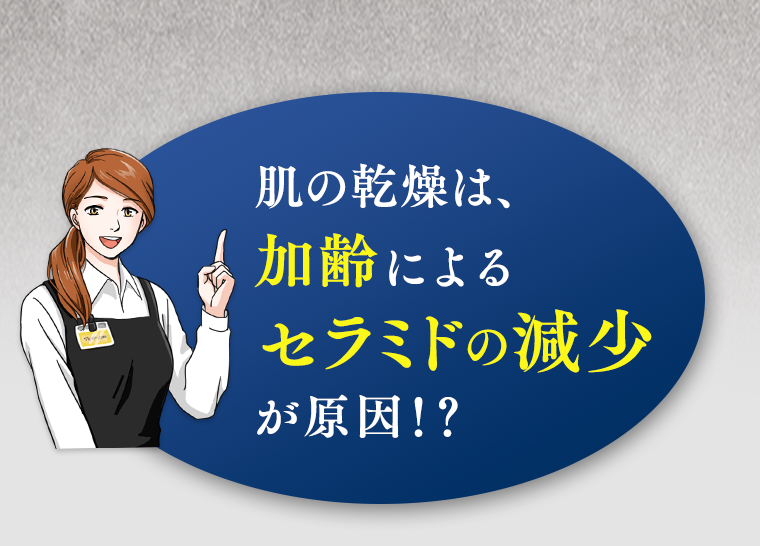 肌の乾燥は、加齢によるセラミドの減少が原因！？