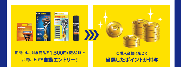 期間中に、対象商品を1,500円（税込）以上お買い上げで自動エントリー！　ご購入金額に応じて当選したポイントが付与