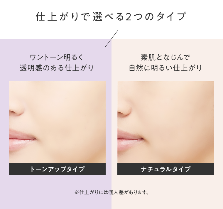 仕上がりで選べる２つのタイプ